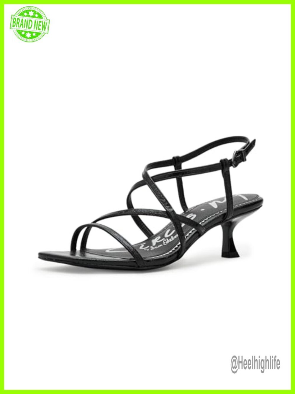 Strappy Kitten Heel Sandals Leather Buckle Open Toe Dressy
